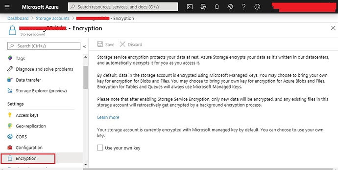 Azure Storage Account encryption 999tech
