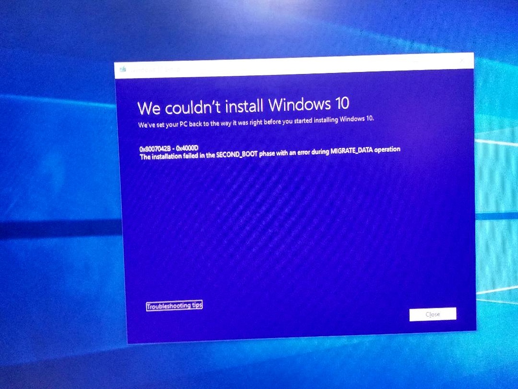 Software install failed.
