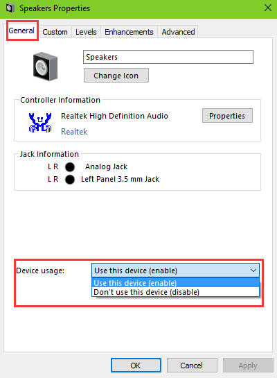 sound not playing through headphones windows 10