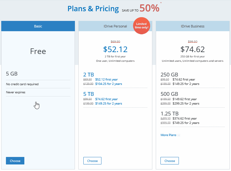 idrive pricing plans