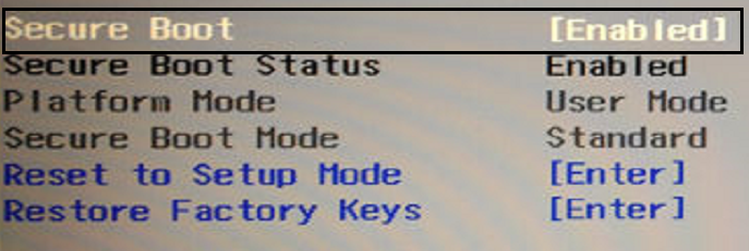 Disable secure boot and try installing windows updates