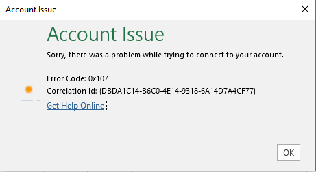 Error New O365 License not activating. Office ActivationSignin There is a problem with your account.