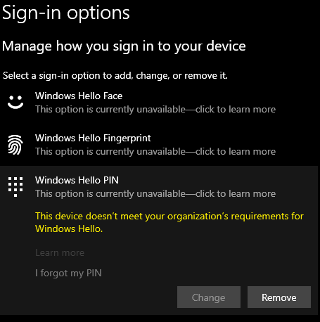 Windows Hello 999tech.co.uk