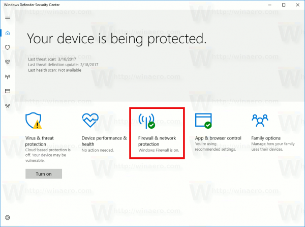 firewall won t turn on windows 10