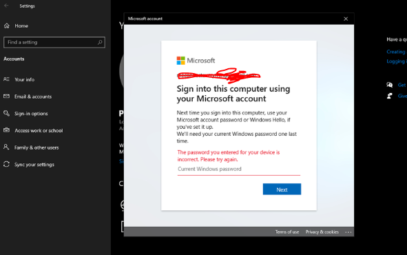 The Password You Entered For Your Device Is Incorrect Windows 10 Sign In Error Windows 10 9464