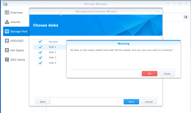 4 format disks before raid configuration synology