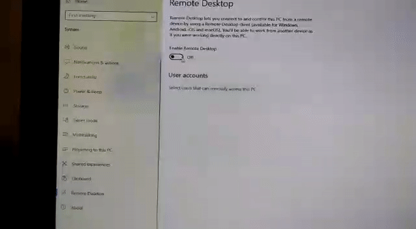 Remote Desktop not working