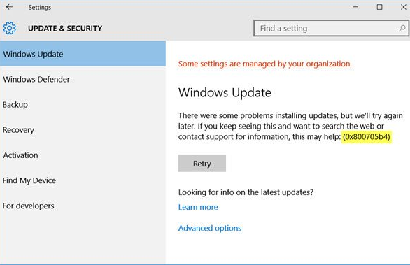 there were some problem installing updates